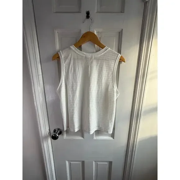Marine Layer Womens Tank Top Size L Large White Retro Striped Sleeveless EUC - Picture 5 of 5
